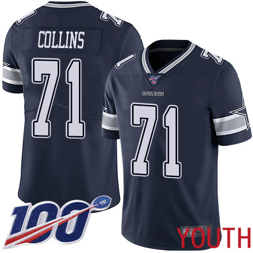 Youth Dallas Cowboys Limited Navy Blue La el Collins Home 71 100th Season Vapor Untouchable NFL Jersey